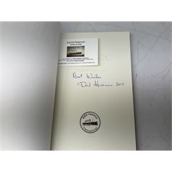 Titanic cover with Canadian cancellation signed David Haisman and cover with Queenstown cancellation signed by stamp designer, book signed David Haisman, two Titanic covers and book signed David Haisman, Titanic Facsimile postcard signed David Haisman and cover with Alderney cancellation signed by stamp designer, Biography of Edith Brown signed David Haisman (9)