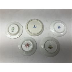 Franklin Mint miniature plates, Plates of the World's Great Porcelain Houses, including Royal Doulton, Limoges, Hutschenreuther, Lladro, with display shelf and certificates