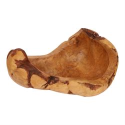 Chinese wooden well bucket, together with a carved wooden bowl, bucket H62cm