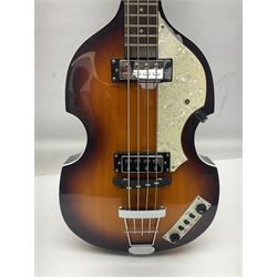 Hofner B-Bass Hi-Series electric bass guitar with sunburst finish L110cm; in Thomann fitted case