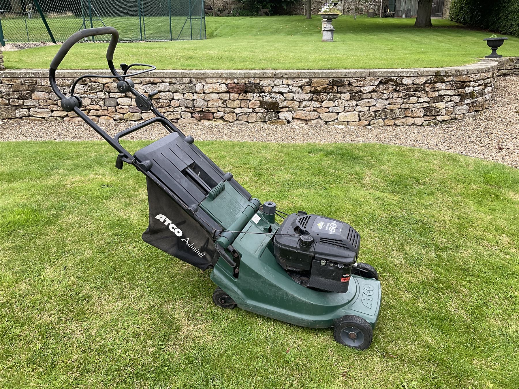 Atco Admiral 14 rotary petrol lawnmower Briggs Stratton Quantum XTL 50 engine Self propelled mechanism disconnected parts included THIS LOT IS TO BE COLLECTED BY APPOINTMENT FROM DUGGLEBY STO