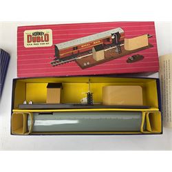 Hornby Dublo - 2-rail, 2400 TPO Mail Van Set; Engine Shed Kit - 2-Road (with additional empty box); four electrically operated switch points; uncoupling rails; buffer stops; three signals; loading gauge etc; all boxed