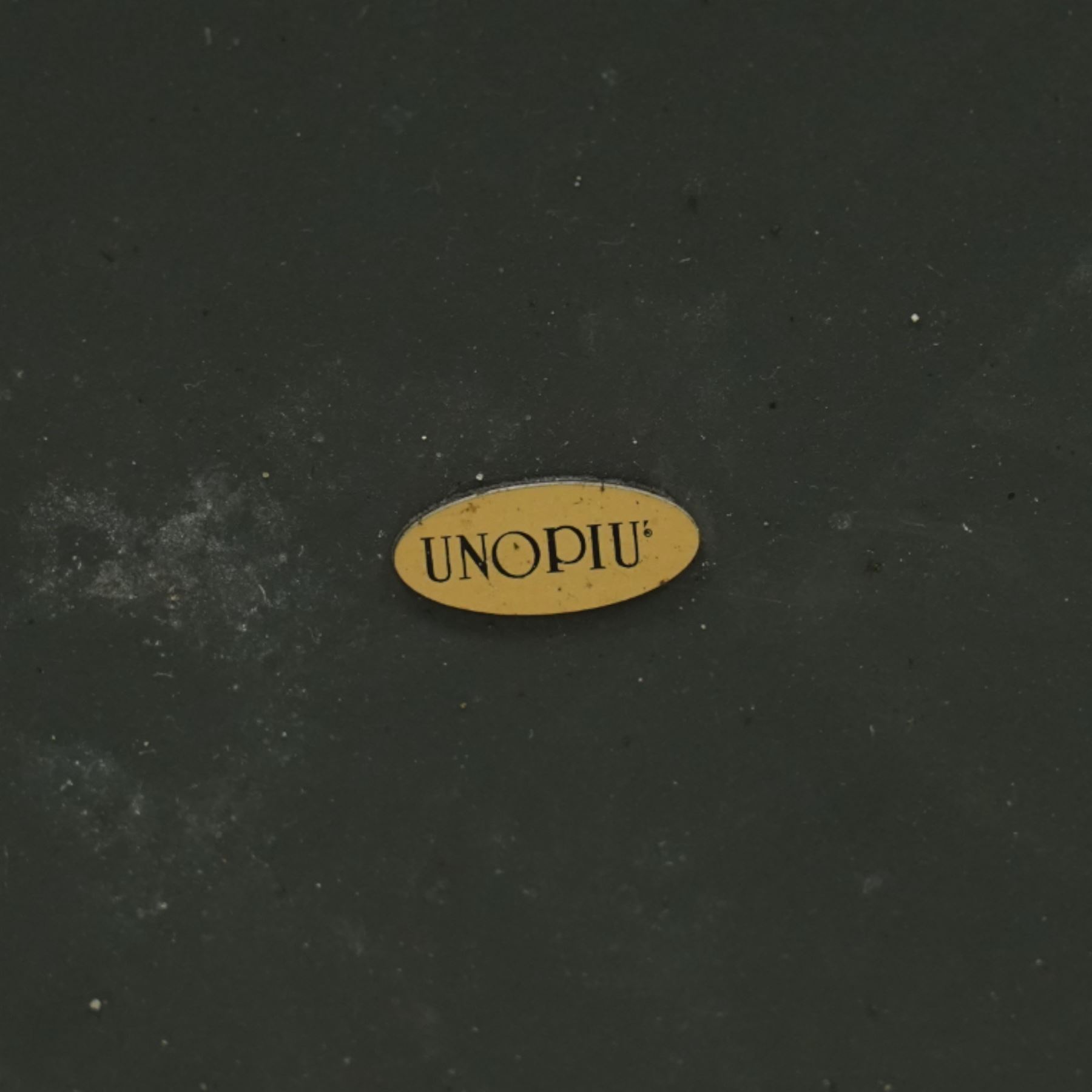 Unopiu - Italian designer 'Toscana' garden suite, comprising two seat sofa and two armchairs with table, wrought metal with loose seat cushions (Armchair W 82cm, D 72cm, H 81cm)