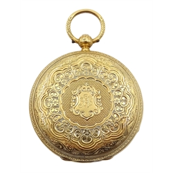  Victorian 18ct gold pocket watch key wound, case by Rotherham & Sons, Chester 1891  
