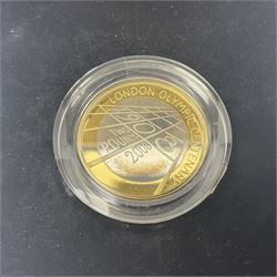 The Royal Mint United Kingdom 2010 ''4th Olympiad London' silver proof piedfort two pound coin, cased with certificate