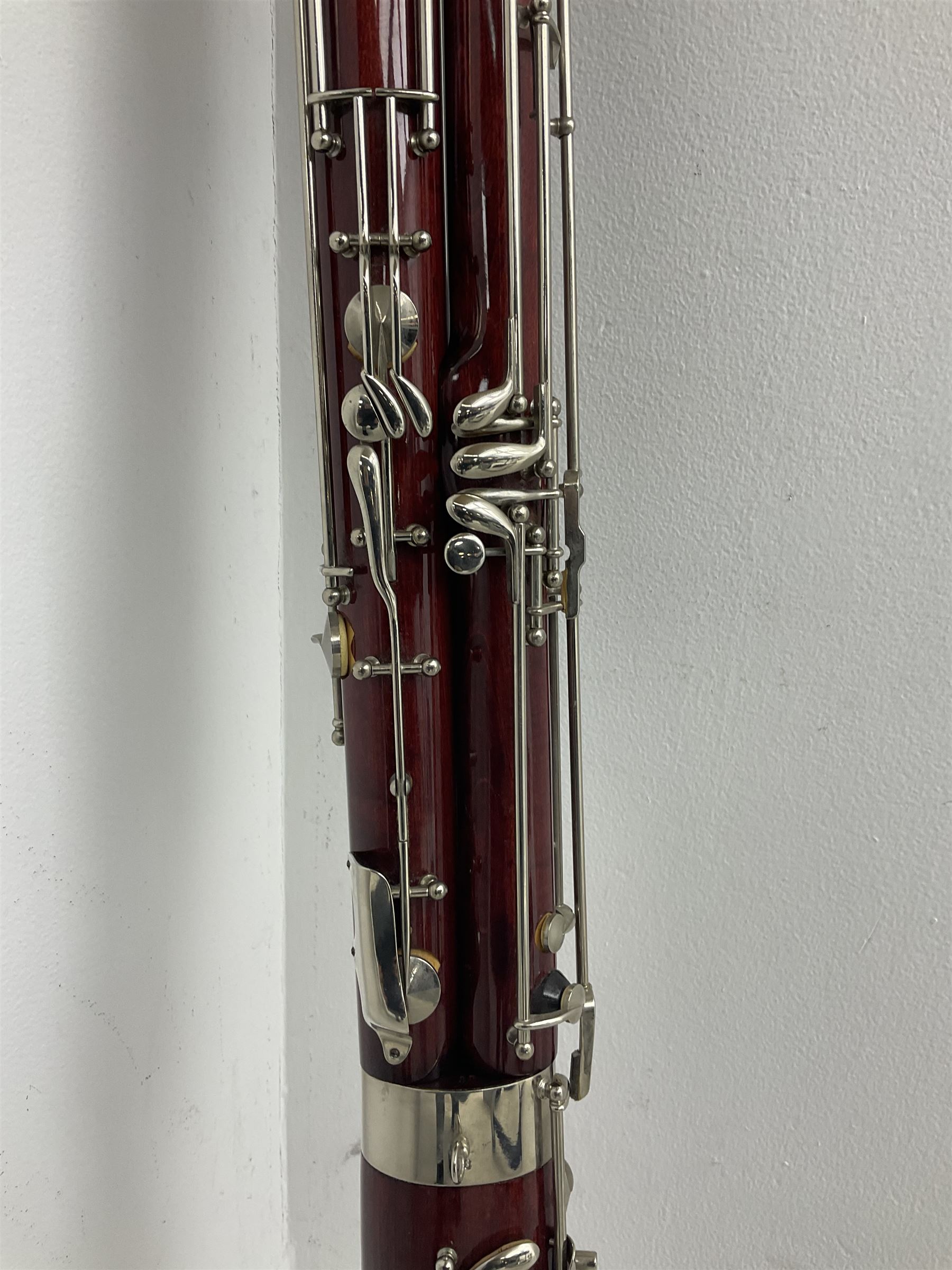 Lafleur bassoon imported by Boosey & Hawkes from Czechoslovakia, serial no.8 2600; in fitted hard carrying case with crooks and accessories