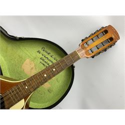 Rosetti Serenader eight-string mandolin with slightly bowed segmented maple back and ribs and ivorine mounts L62cm; in carrying case