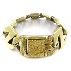 9ct gold gentleman's heavy bark Z link bracelet hallmarked 156gm  