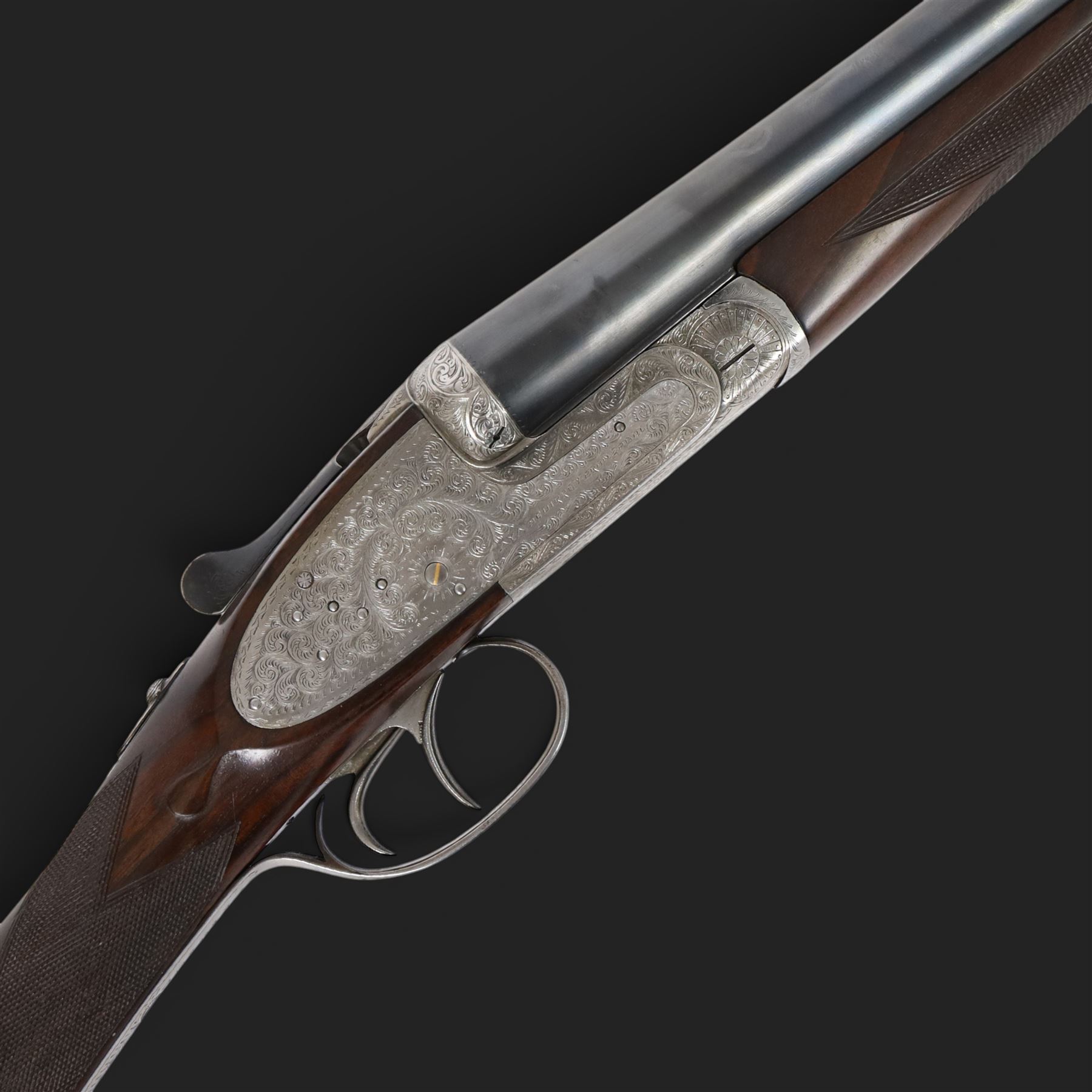 AYA 12 bore double trigger sidelock ejector, side by side double barrel shotgun with 71cm (28