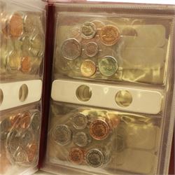 Great British and World coins, including pre-decimal halfcrowns, two shillings etc, decimal old style large five pence pieces, German pre-Euro coinage with 1972 and 1987 ten deutsche mark coins etc, housed in ten ring binger folders and a metal hinged top box