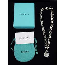 Tiffany & Co silver 'Return to Tiffany' heart tag pendant necklace, London 2007, boxed