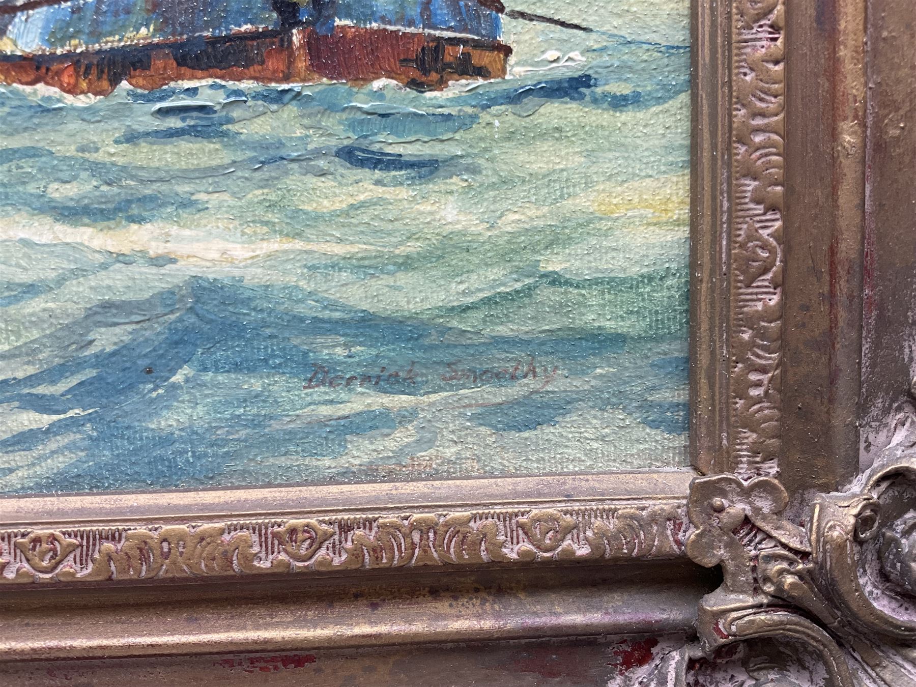 Derrick Smoothy (British 1923-2009): 'On the Mersey', oil on canvas signed 39cm x 49cm