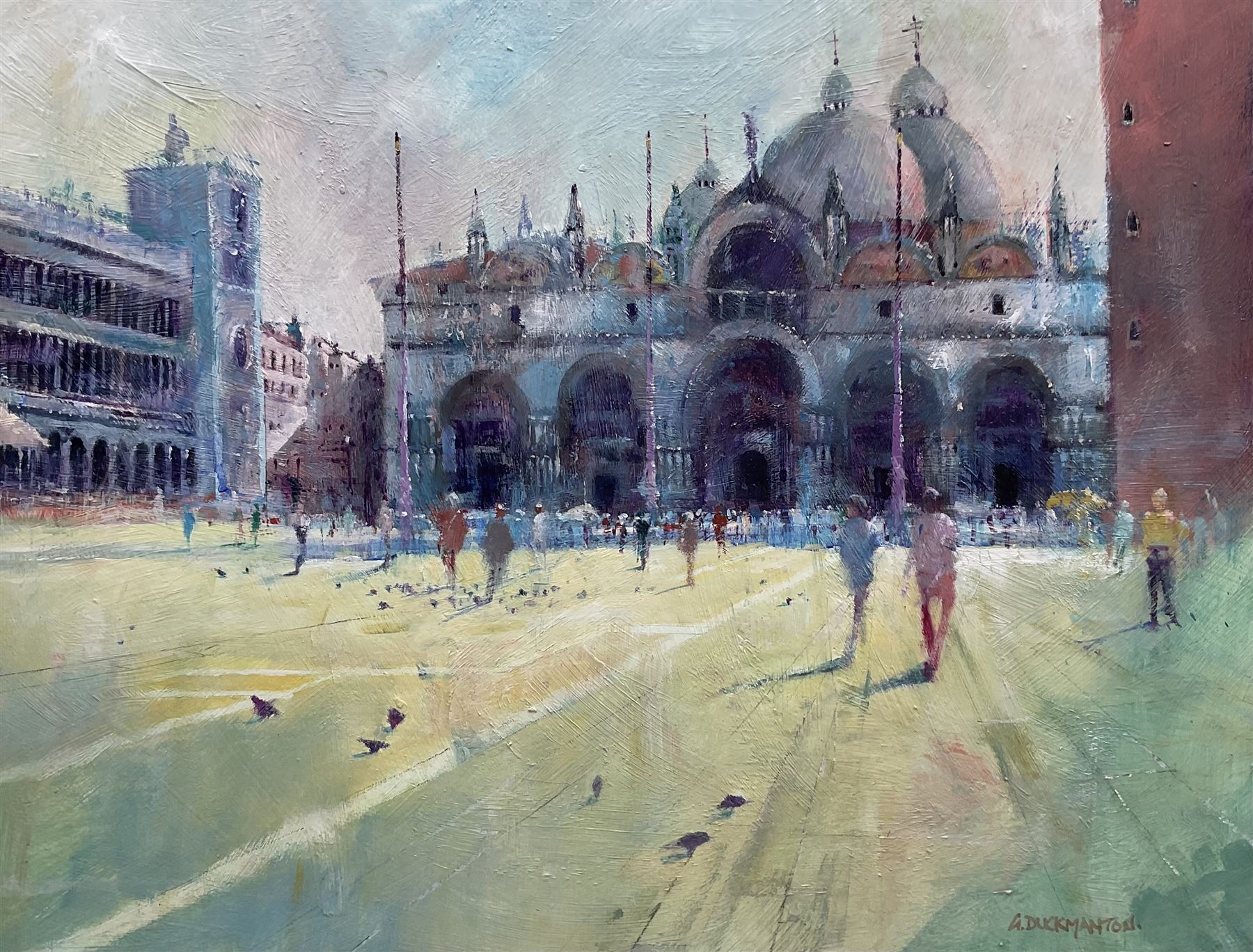 Graham Duckmanton (British 1946-): St Mark's Basilica Venice, oil on board signed 43cm x 56cm