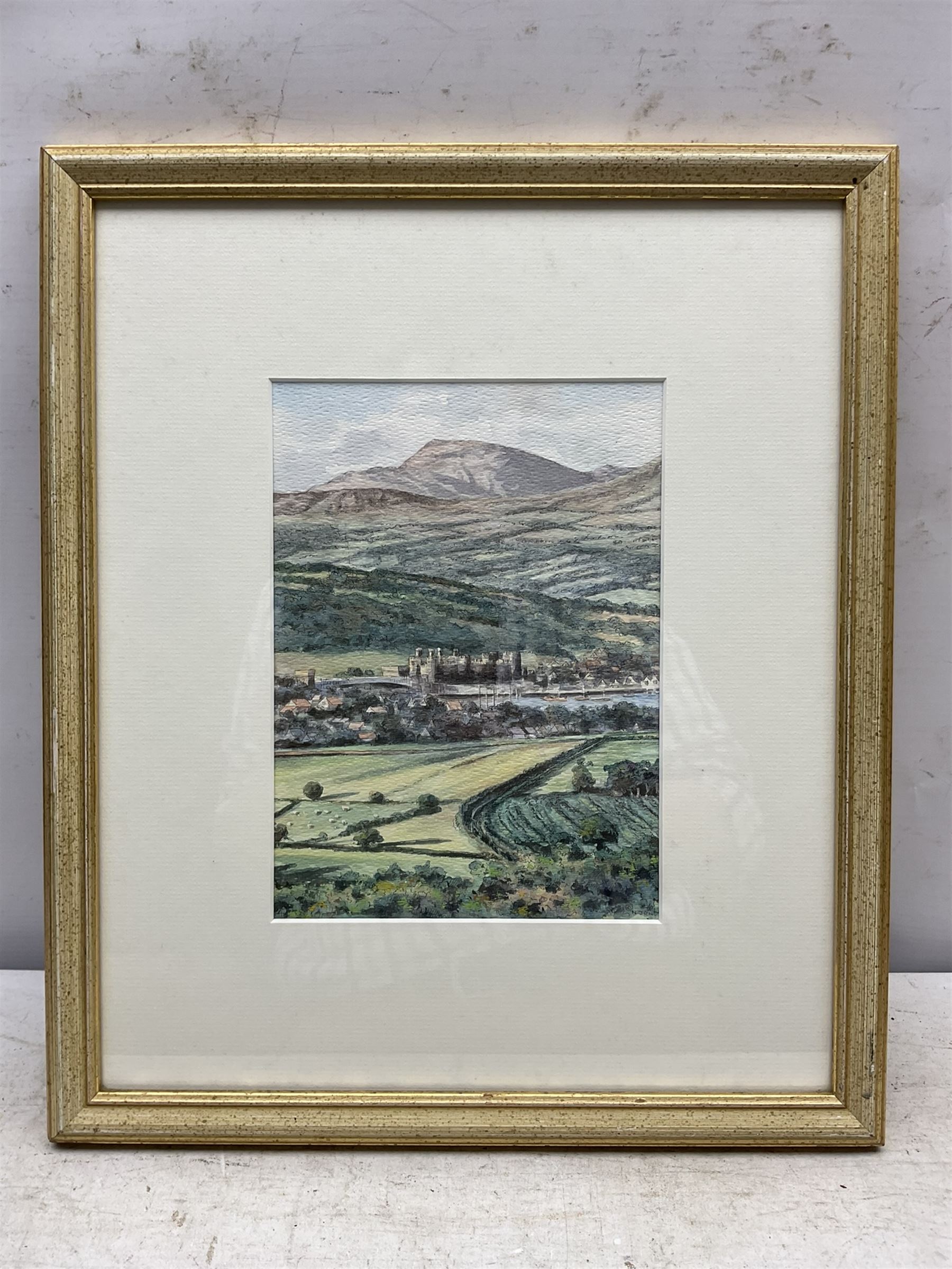 Neil Jones (Contemporary): Conwy Castle - Wales, watercolour and ink signed 23cm x 16cm