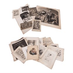 Collection of 18th century and later unframed engravings, including Robert Strange after G...