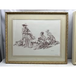 Sir William Russell Flint (Scottish 1880-1969): 'Group of Idlers', limited edition print signed in pencil pub. 1967 with Fine Art Trade Guild blindstamp 52cm x 68cm