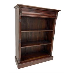 Reproduction mahogany bookcase with frieze drawer 