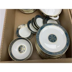 Royal Doulton Carlyle pattern part dinner service, including eight dinner plates, sixteen side plates, eight bowls, eight coffee cans and saucers etc (68)