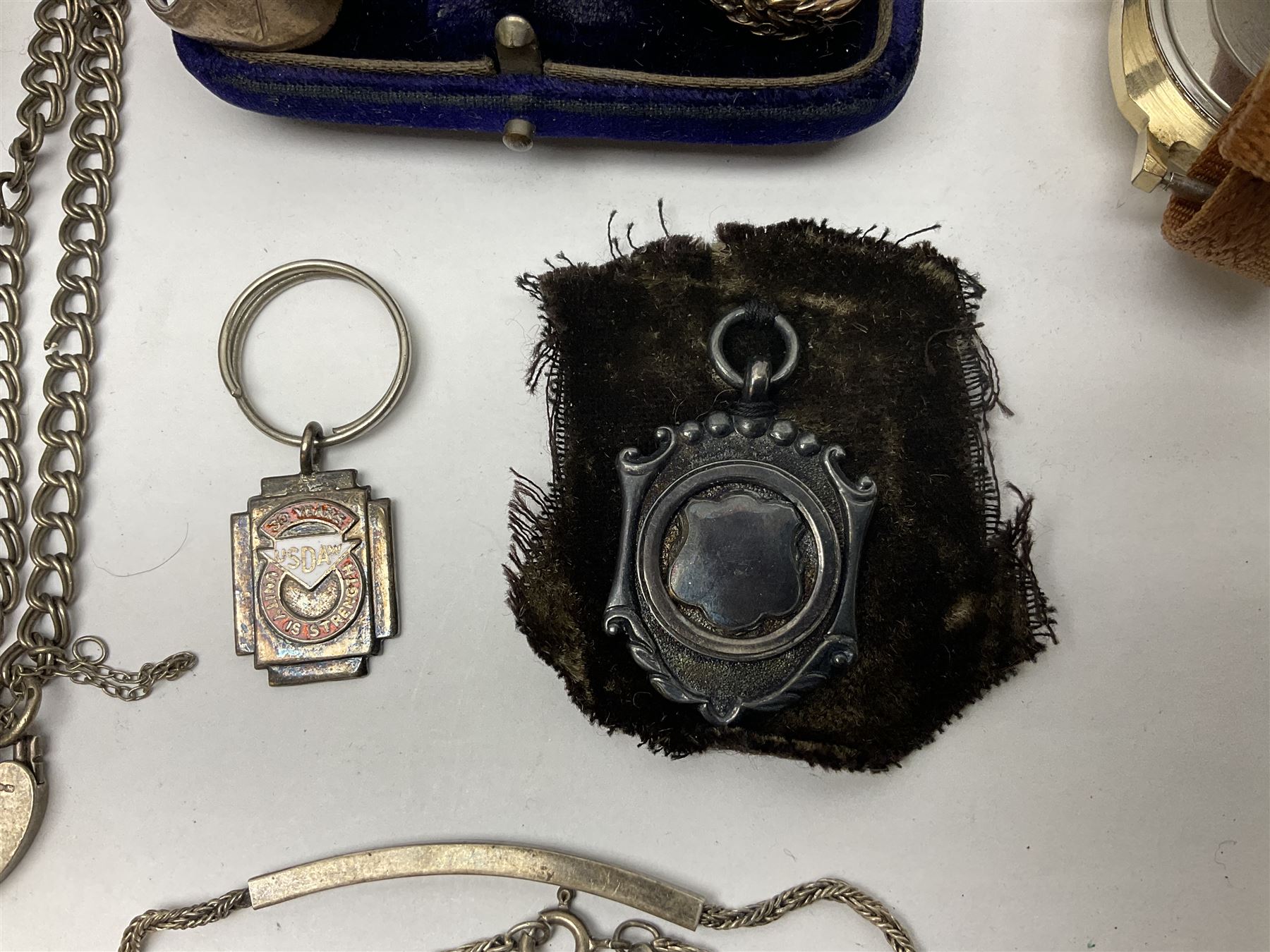 Four wristwatches including Seiko automatic, Sekonda, Timex and Ingersoll, silver Acme Lever pocket watch by H Samuel, 9ct gold keepers ring, silver and 9ct gold paste stone set cluster ring, silver and stone set silver jewellery and other vintage jewellery
