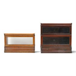 Globe Wernicke - early 20th century mahogany two-tier stacking library bookcase, fitted wi...