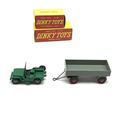 Dinky - Universal Jeep, No.405, and Trailer (Large), No.428, both boxed (2)