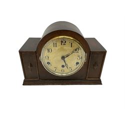 1930s Westminster chime clock, Edwardian ceramic clock and a spring driven German wall clock