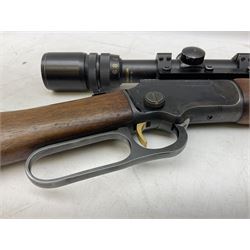 Marlin Model 39A Mountie .22 rim-fire rifle with 51.5cm barrel and under lever action with Bisley 3-9 x 40 variable scope L93cm overall SECTION 1 FIRE-ARMS CERTIFICATE REQUIRED