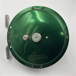 TO RTV Three fishing reels, including American Pflueger progress bulldog size 60 brass and chrome skeleton fly reel, with wooden handle; Maginot 106 fly reel and an alloy reel (3)