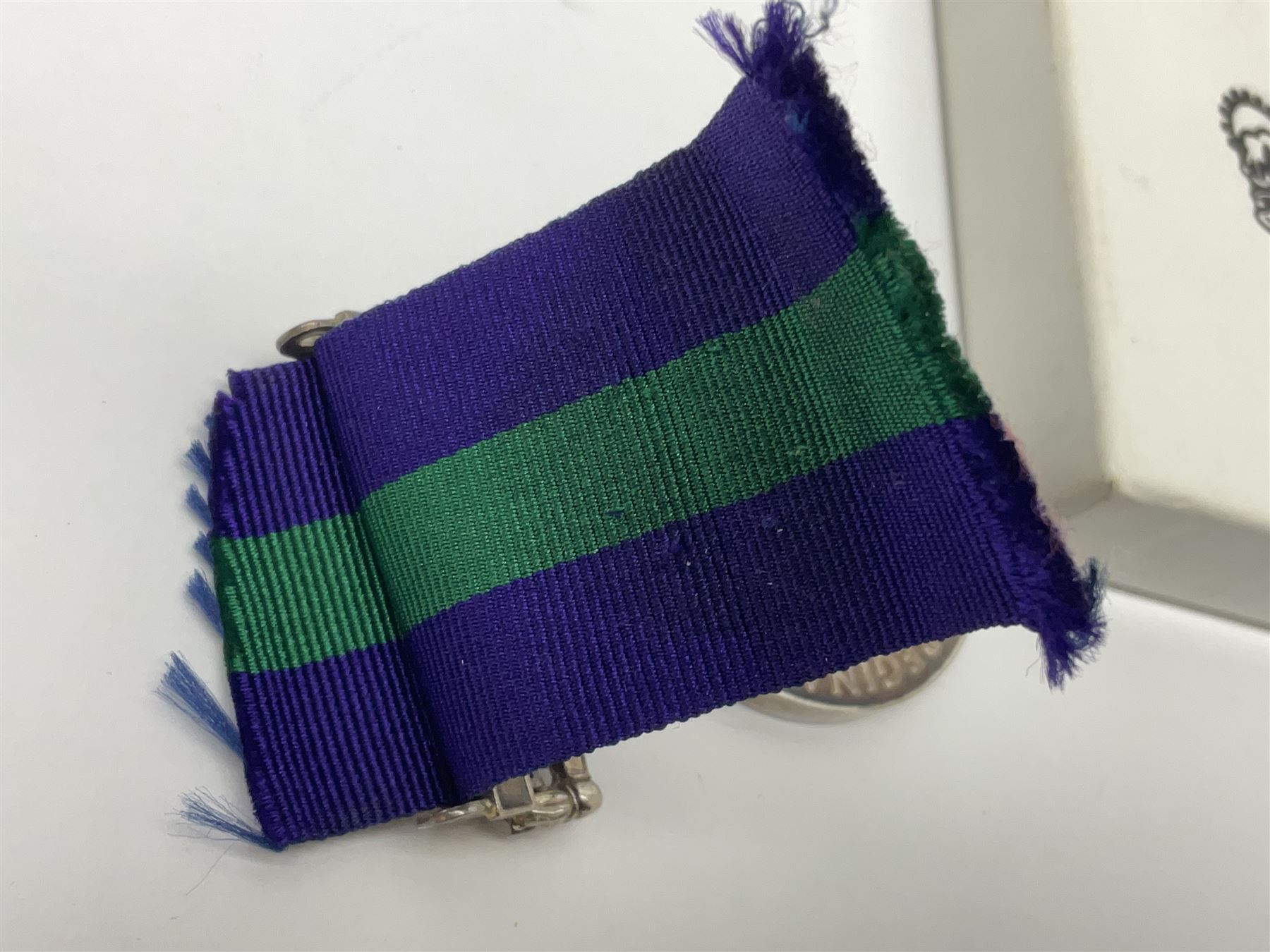 ERII General Service Medal with Canal Zone clasp awarded to 22499602 Pte S G Glover RAMC; with ribbon in box