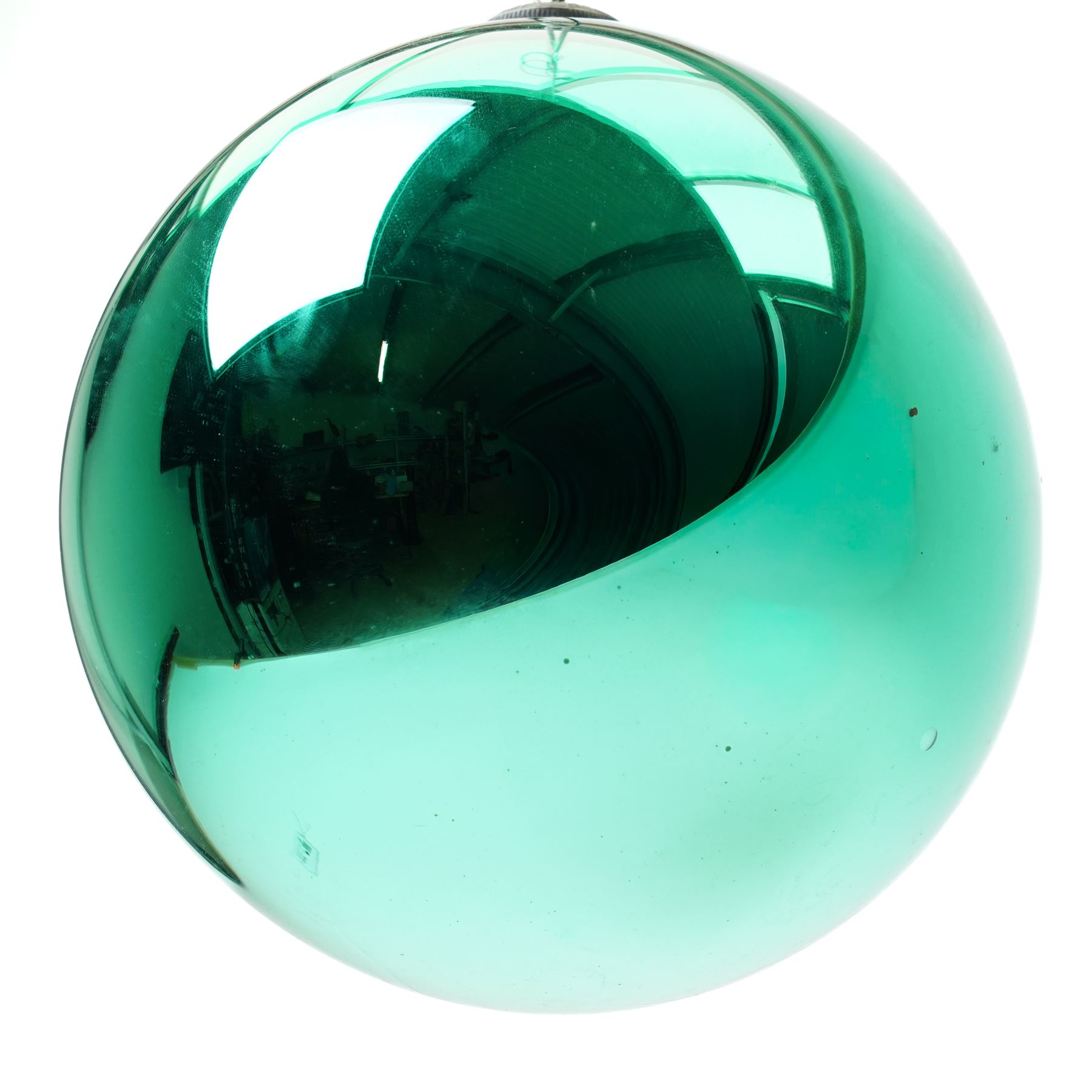 Green glass witches ball, circumference 65cm 