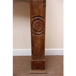  Victorian style walnut fire surround, projecting cornice, carved detailing, W178cm, H126cm, D40cm  