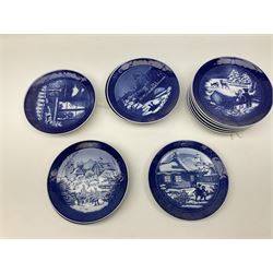 Royal Copenhagen nineteen assorted Christmas calendar plates, comprising 1982 and 1988 to 2005