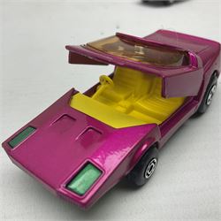 Matchbox 1-75 Series ex-shop stock - eight models comprising 30d Beach Buggy, 32d Maserati Bora, 34d Formula 1 Racing Car, 36d Hot Rod Draguar, 39d Clipper, 40d Vauxhall Gildsman, 41d Siva Spyder and 43d Dragon Wheels; all boxed (8)