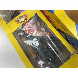 Three Pelham puppets - 'Brains' from Thunderbirds in blue/yellow box; Witch in yellow window box; and Macboozle in brown box (3)