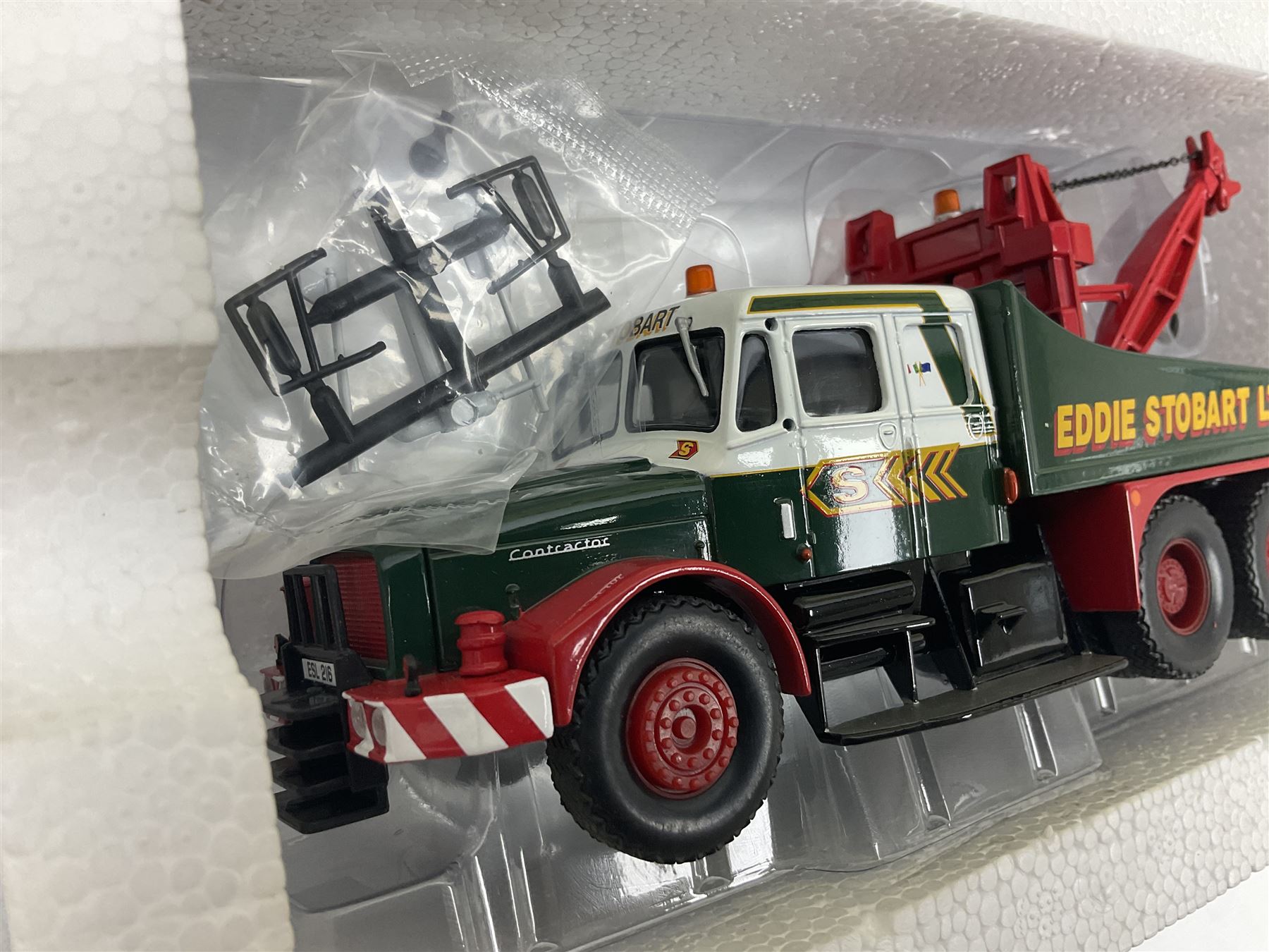 Corgi Eddie Stobart - CC12305 Scammell Contractor x 2, Girder Trailer, Bogies and Sheeted Load; and CC12306 Scammell Contractor Wrecker; each in simulated 'crate' box (2)