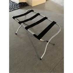 Sixteen folding luggage stands (16)- LOT SUBJECT TO VAT ON THE HAMMER PRICE - To be collected by appointment from The Ambassador Hotel, 36-38 Esplanade, Scarborough YO11 2AY. ALL GOODS MUST BE REMOVED BY WEDNESDAY 15TH JUNE.