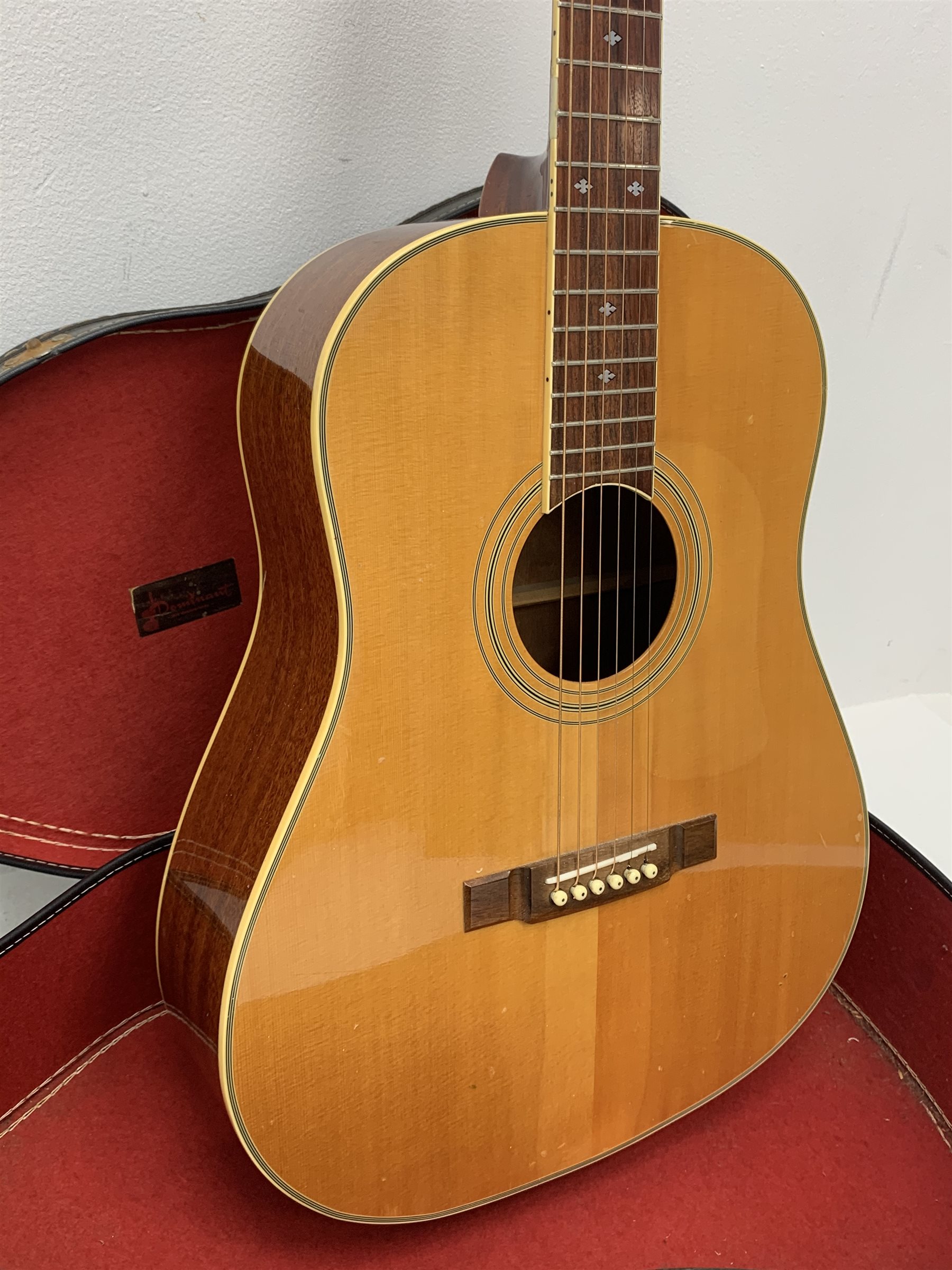 1995 George Washburn acoustic guitar D-34S model no. 9511002, in carrying case 