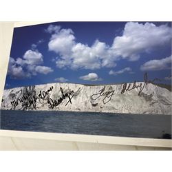 Dame Vera Lynn - collection of six signatures comprising TLS, album page and four colour photographs (including White Cliffs of Dover); signed photograph of John Mills; and signed photographs of film stars each with CoA including Bob Hope, Charlton Heston, Gene Autry, Sound of Music Julie Andrews and Christopher Plummer and Joanna Lumley