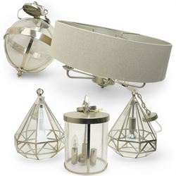 Set of five Laura Ashley light fittings, including large circular example D55cm (5)