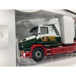 Corgi Eddie Stobart - three lorries; limited edition CC12802 Scania T-Cab Bulk Tipper; limited edition CC13201 DAF XF Super Space Cab Curtainside; and CC13401 MAN TGA Curtainside; all boxed (3)