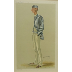  Sir Leslie Ward 'Spy' (British 1851-1922): Cricket - 'The Demon Bowler' (Frederick Spofforth),  original Vanity Fair print pub. 13th July 1878, 34cm x 21cm 'Slim' & 'The New Steward', original Vanity Fair prints (3)  