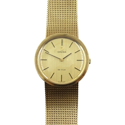 Omega De Ville gentleman's 9ct gold bracelet wristwatch, London 1973, No.35268008, boxed with papers