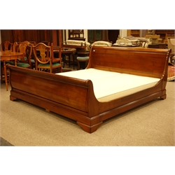  French cherry wood 6' super King size sleigh bed with bed base  