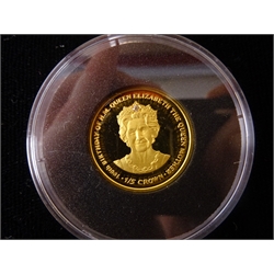  Two gold coin set 'Legal Tender Pearl and Diamond 100th Birthday Queen Mother Coin Set', each coin is struck in 999.9 gold and weighs 6.22 grams, cased with certificate  