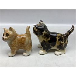 Two Winstanley figures of kittens, comprising tabby cat no 2 and ginger cat no 1, both with inset eyes and painted marks beneath, tallest H11cm