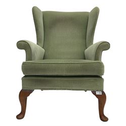 Parker Knoll - mid to late 20th century hardwood framed wingback armchair