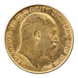 King Edward VII 1908 gold half sovereign coin