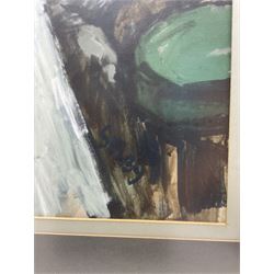 William Selby (Northern British 1933-): Smoking in the Hotel Bar, mixed media and oil on card signed 64cm x 41cm