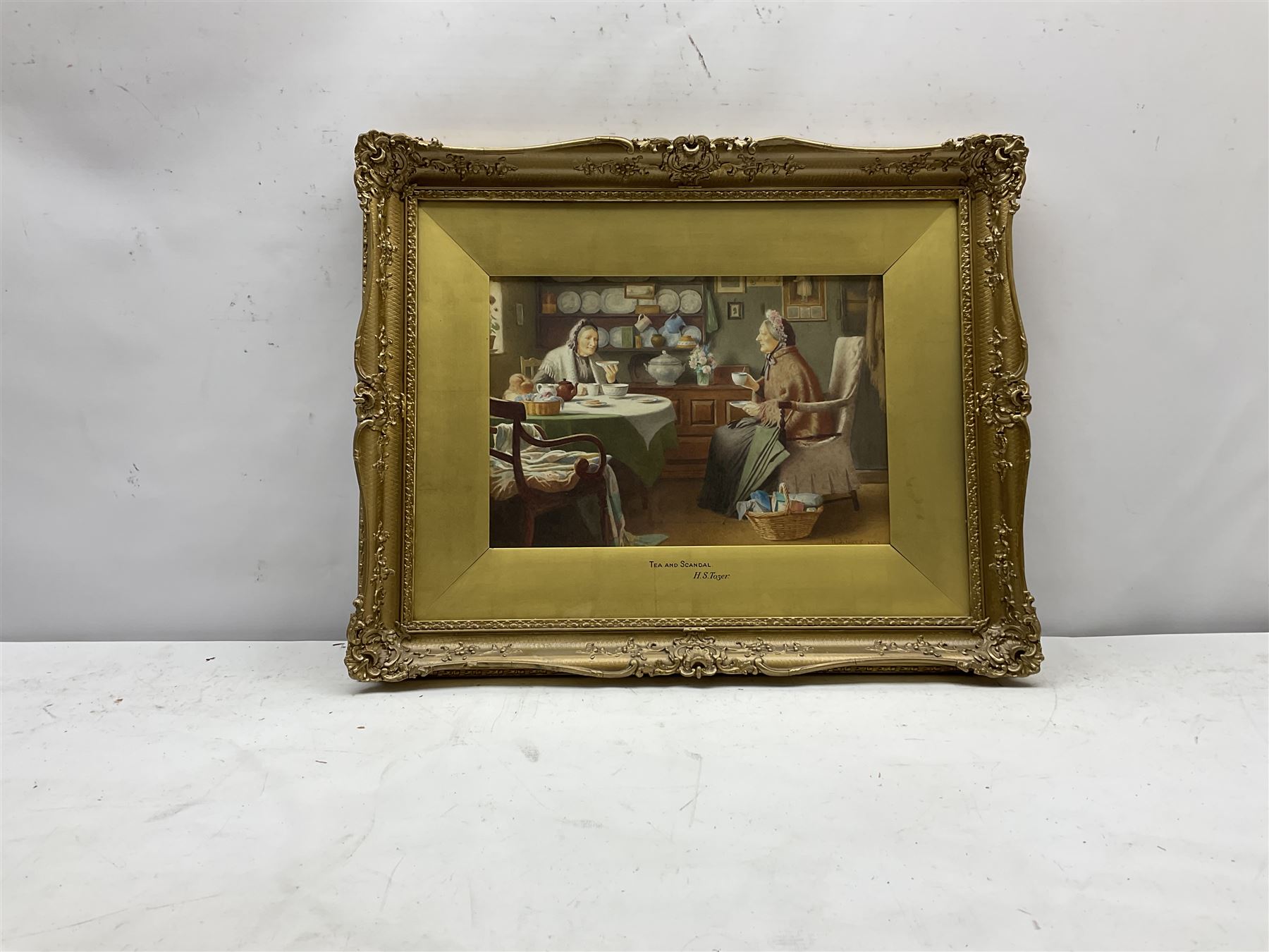 Henry Edward Spernon Tozer (British 1864-1940): 'A Call and A Crack' & 'Tea and Scandal', pair watercolours signed and 1921/22, 22cm x 32cm (2)