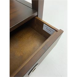 Laura Ashley Balmoral chestnut open bookcase with two drawers, bronze handles